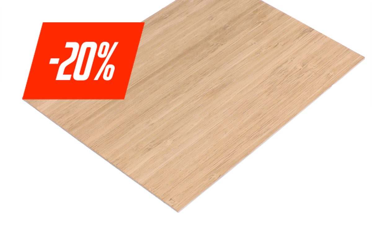 Bamboe multiplex 1.5 mm FSC 100% caramel - Lasersheets - sale 20%