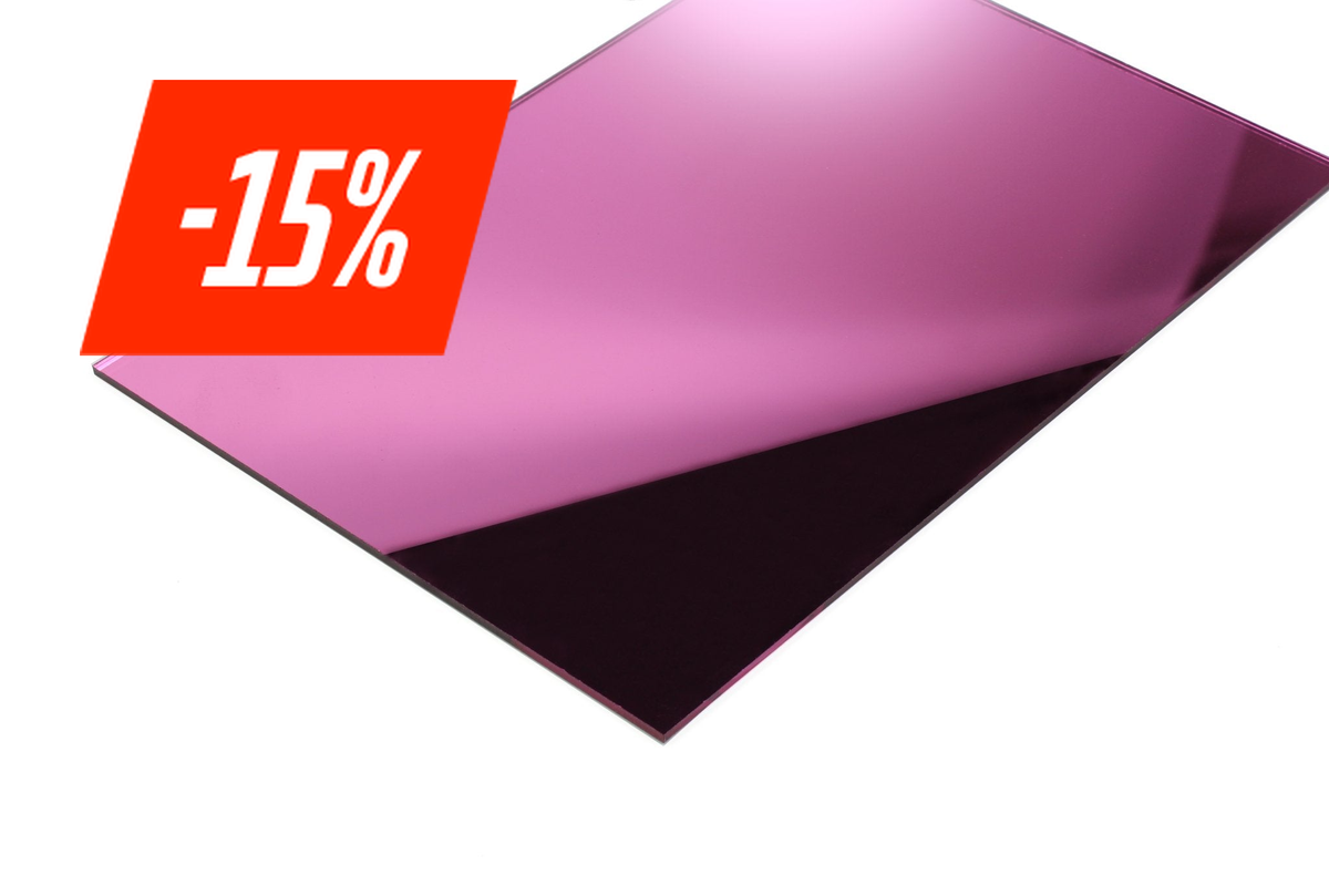Spiegel-acrylaat 3.0 mm roze - Lasersheets - sale 15%